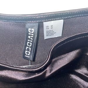 Brown Satin MIDI Dress with cinching on sides.